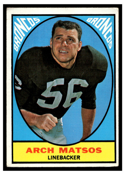 1967 Topps Football Arch Matsos #37 VG front of card