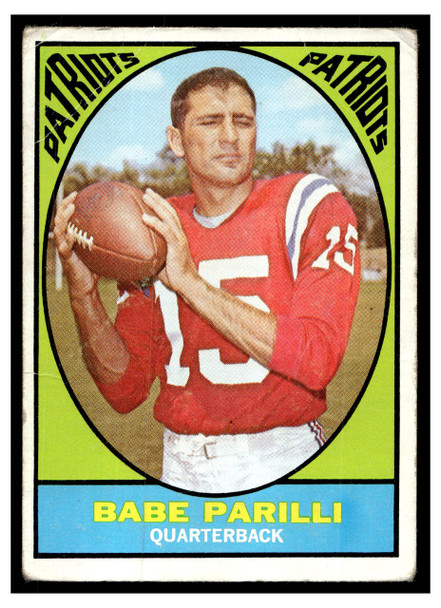 1967 Topps Football Babe Parilli #2 Good front of card