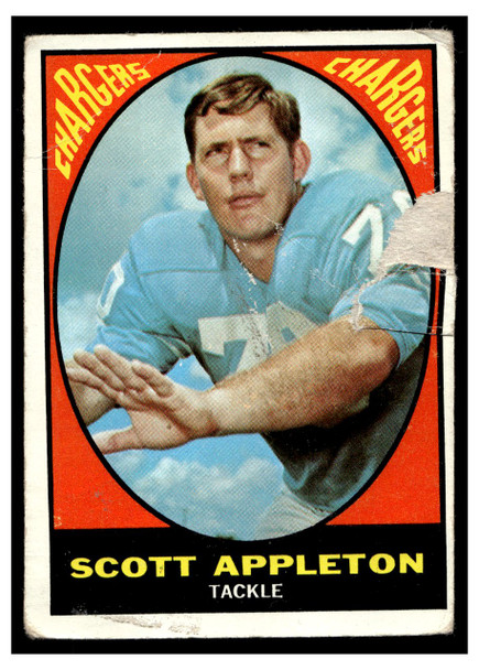 1967 Topps Football Scott Appleton #118 Poor front of card