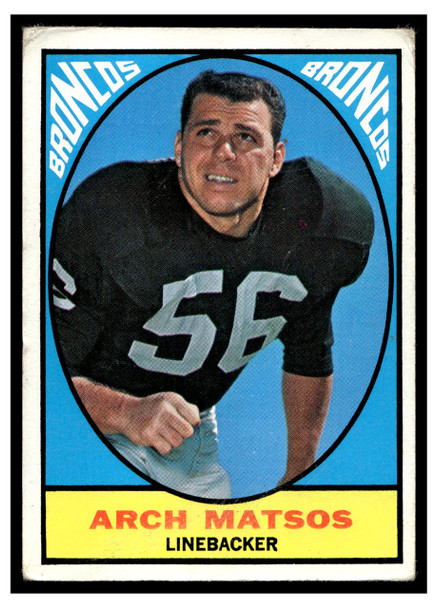 1967 Topps Football Arch Matsos #37 Good front of card