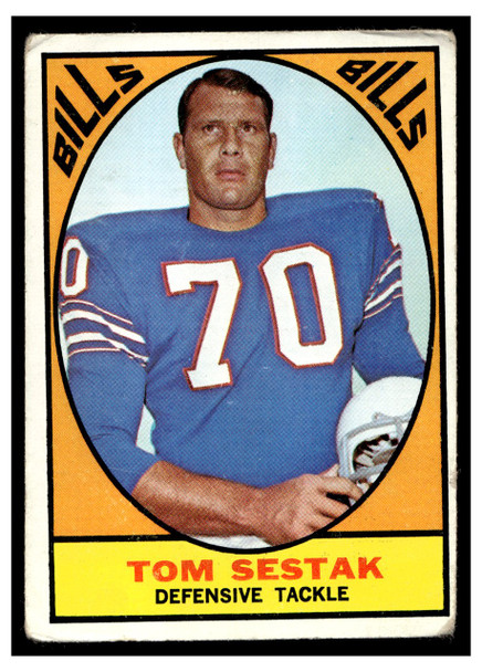 1967 Topps Football Tom Sestak #27 VG front of card