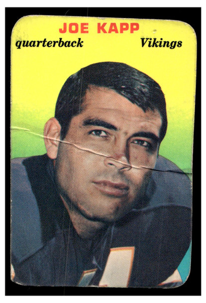 1970 Topps Glossy Football Joe Kapp #12 Low Grade - Creases front of card
