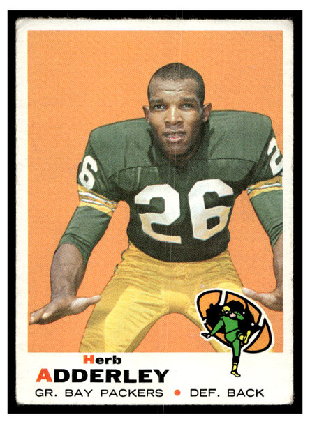 1969 Topps Football Herb Adderley #255 VG front of card