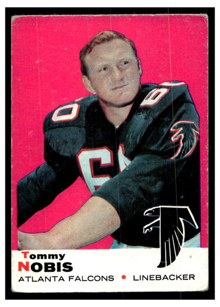 1969 Topps Football Tommy Nobis #93 Low Grade - Creases front of card