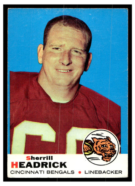 1969 Topps Football Sherrill Headrick #9 Good front of card