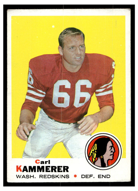 1969 Topps Football Carl Kammerer #158 VG — Example A front of card