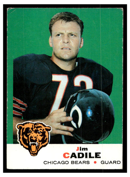 1969 Topps Football Jim Cadile #3 Low Grade front of card