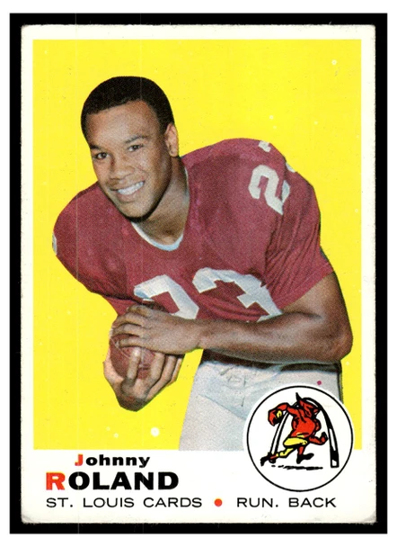 1969 Topps Football Johnny Roland #225 Low Grade front of card