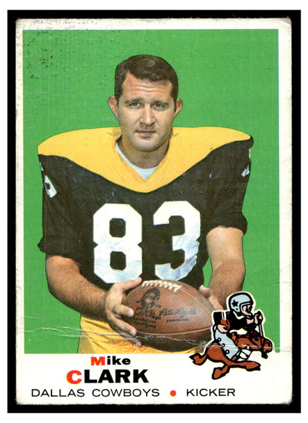 1969 Topps Football Mike Clark #188 Low Grade front of card