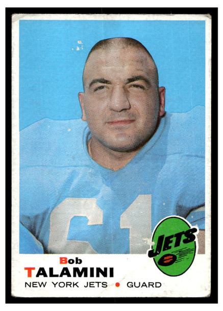 1969 Topps Football Bob Talamini #162 Good front of card