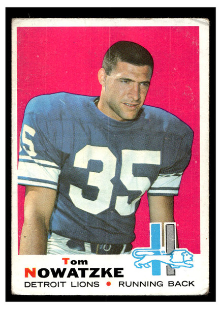 1969 Topps Football Tom Nowatzke #236 Low Grade — Example A front of card