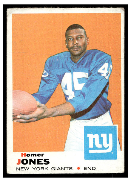 1969 Topps Football Homer Jones #244 Low Grade - Creases front of card
