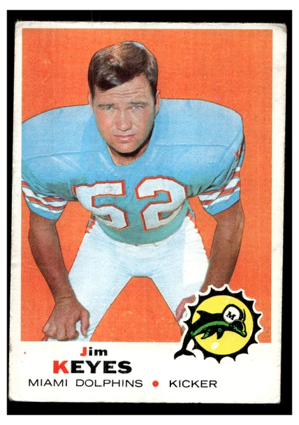 1969 Topps Football Jim Keyes #253 VG front of card