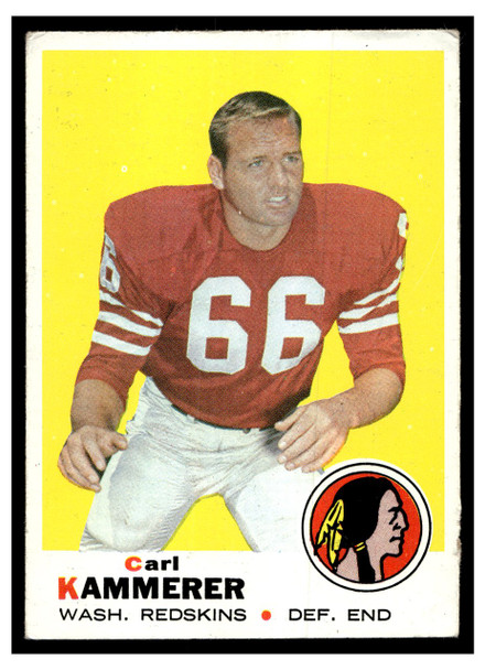 1969 Topps Football Carl Kammerer #158 VG — Example B front of card