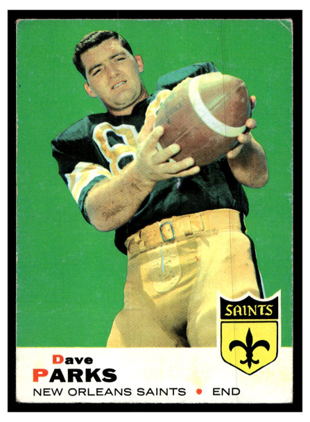 1969 Topps Football Dave Parks #127 Low Grade - Creases front of card