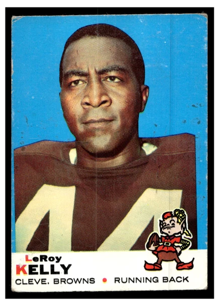 1969 Topps Football Leroy Kelly #1 Low Grade front of card