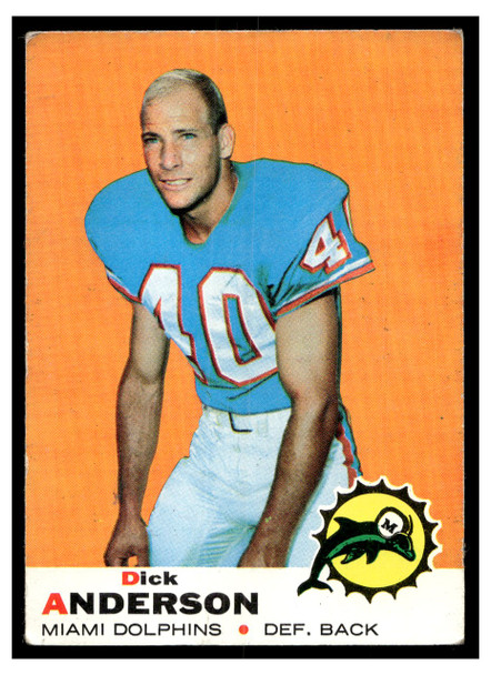 1969 Topps Football Dick Anderson #59 VG front of card