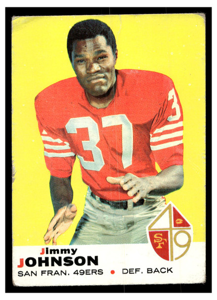 1969 Topps Football Jimmy Johnson #113 Low Grade front of card