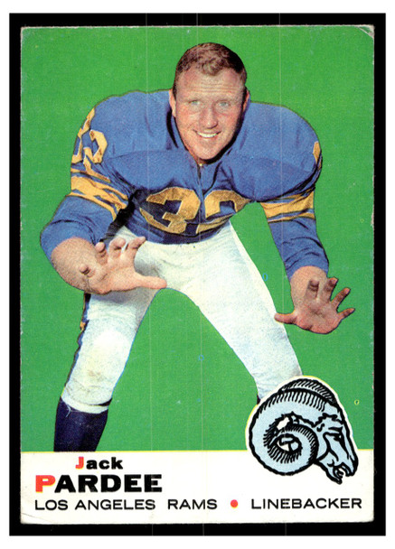 1969 Topps Football Jack Pardee #12 Low Grade front of card
