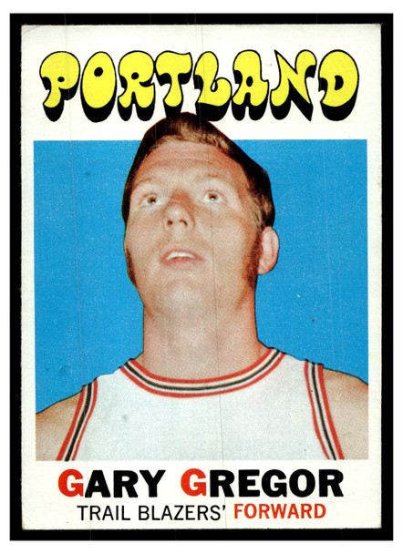 1971 Topps Basketball Gary Gregor #56 Low Grade front of card