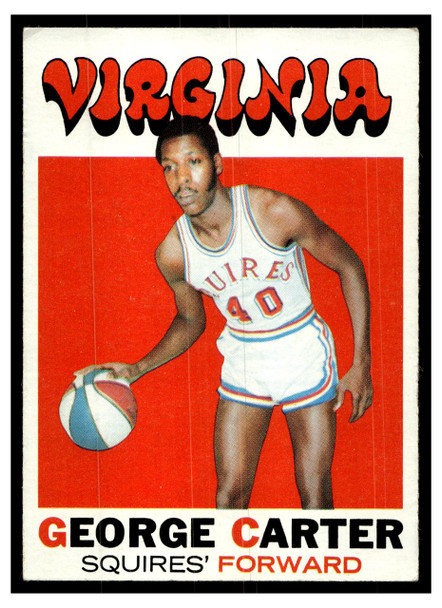1971 Topps Basketball George Carter #205 Low Grade front of card