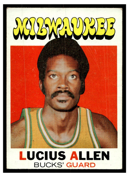 1971 Topps Basketball Lucius Allen #27 Low Grade front of card