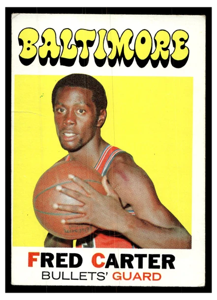 1971 Topps Basketball Fred Carter #14 Low Grade — Example C front of card