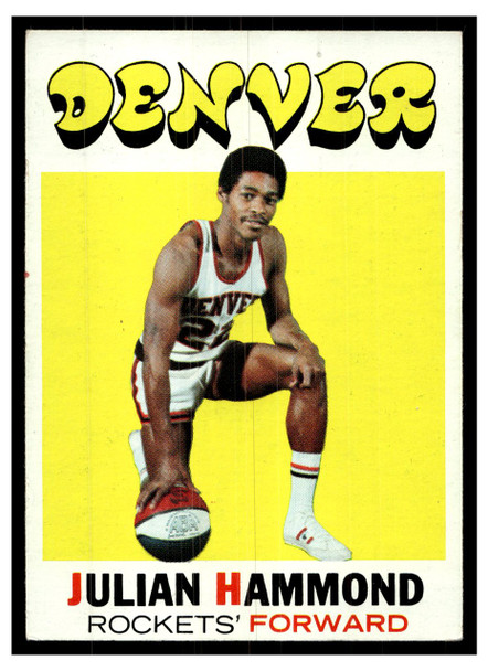 1971 Topps Basketball Julian Hammond #174 Low Grade front of card