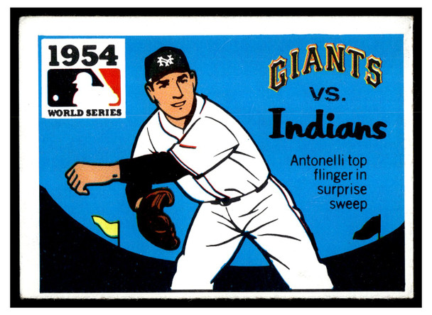 1971 1971 Fleer Laughlin World Series Black Backs 1954 World Series #52 Low Grade front of card