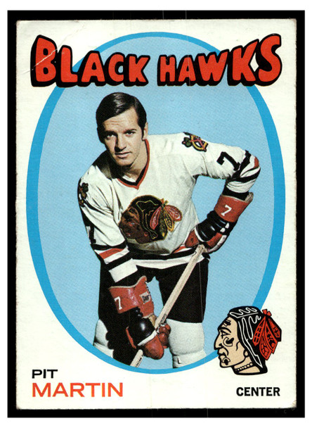 1971 Topps Hockey Pit Martin #39 Low Grade - Creases front of card