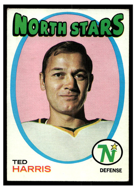 1971 Topps Hockey Ted Harris #32 Low Grade front of card