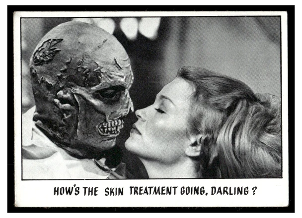 1973 1973 Topps Creature Feature (You'll Die Laughing) How's the skin treatment going, darling? #56 Low Grade front of card