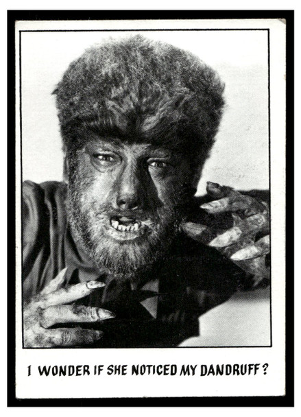 1973 1973 Topps Creature Feature (You'll Die Laughing) I wonder if she noticed my dandruff? #35 Low Grade front of card