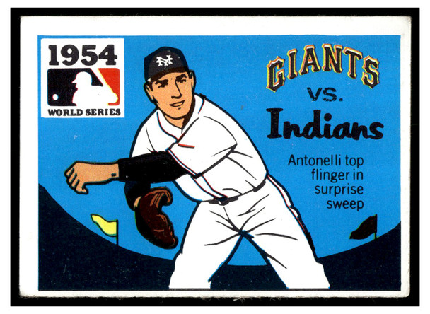 1971 1971 Fleer World Series (Black Backs) 1954 World Series - Giants vs. Indians / Johnny Antonelli #52 Low Grade front of card