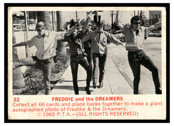 1965 Freddie and the Dreamers puzzle cards Freddie and the Dreamers #22 Low Grade - Creases front of card