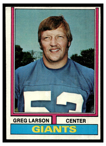 1974 Topps Football Greg Larson #51 Low Grade front of card