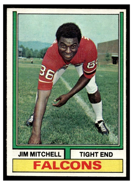 1974 Topps Football Jim Mitchell #107 Low Grade front of card