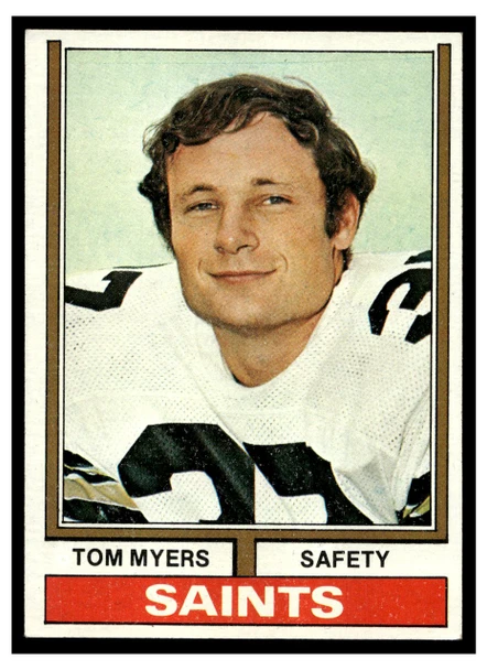 1974 Topps Football Tom Myers #94 Low Grade — Example A front of card