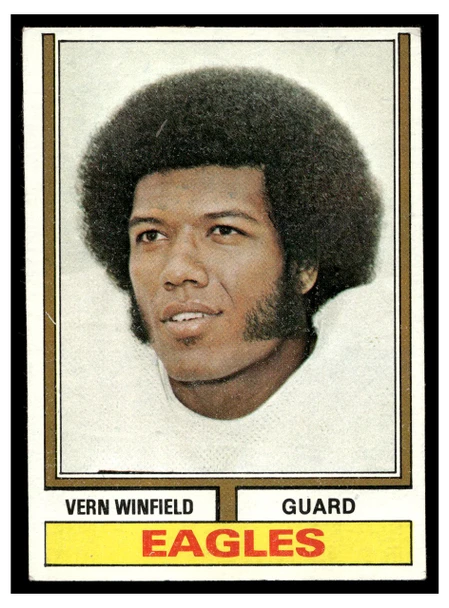 1974 Topps Football Vern Winfield #242 Low Grade — Example B front of card