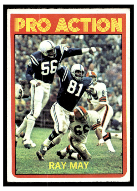 1972 Topps Football Ray May #262 Pro Action Low Grade front of card