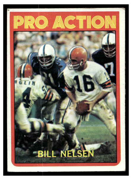 1972 Topps Football Bill Nelsen #130 Pro Action Low Grade — Example A front of card