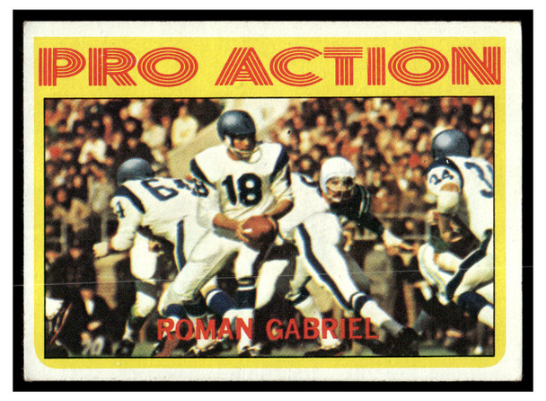 1972 Topps Football Roman Gabriel #128 Pro Action Low Grade front of card
