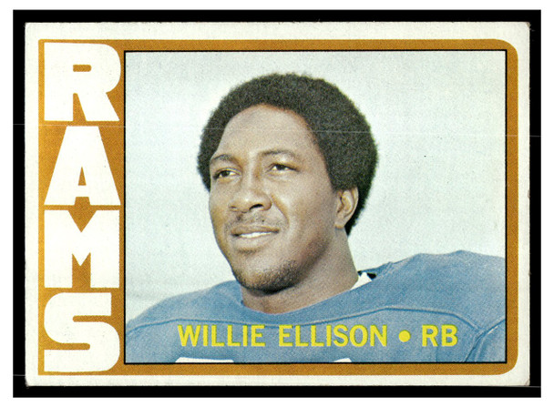 1972 Topps Football Willie Ellison #62 Low Grade — Example A front of card