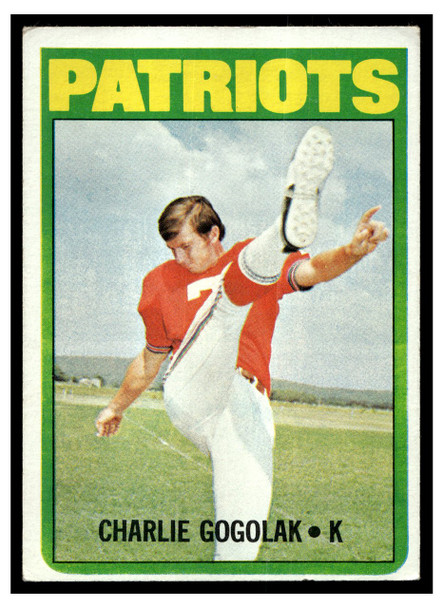 1972 Topps Charlie Gogolak #44 Low Grade - Creases front of card
