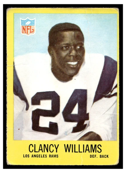 1967 Philadelphia Clancy Williams #95 Rookie Card Low Grade - Creases front of card