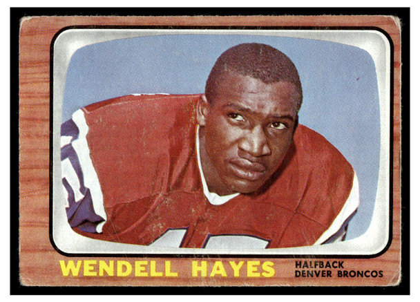 1966 Topps Wendell Hayes #34 Rookie Card Low Grade - Creases front of card