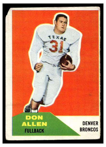 1960 Fleer Don Allen #82 Rookie Card Poor front of card