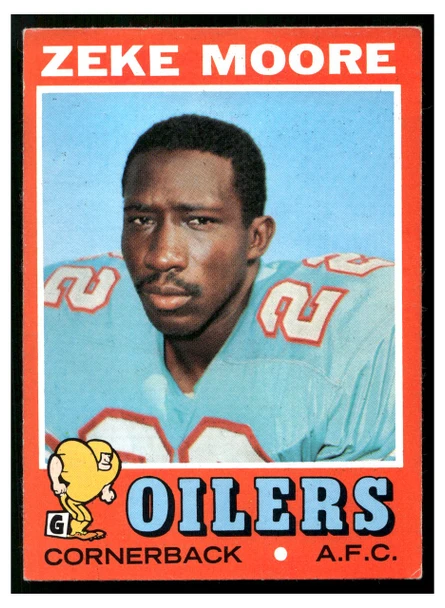 1971 Topps Zeke Moore #43 Rookie Card Low Grade front of card