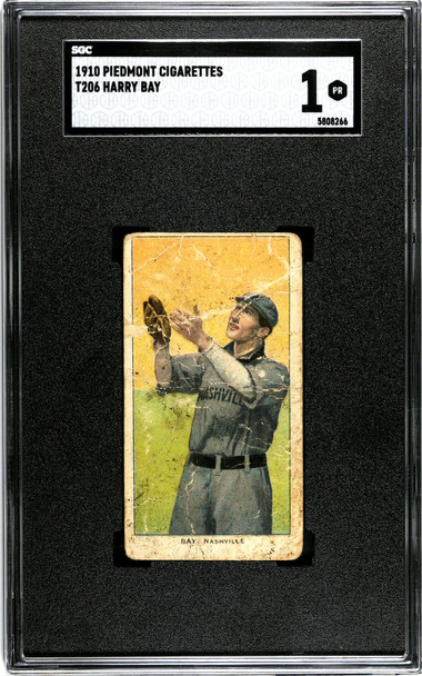 1910 T206 Harry Bay Fielding Piedmont 350 SGC 1 front of card