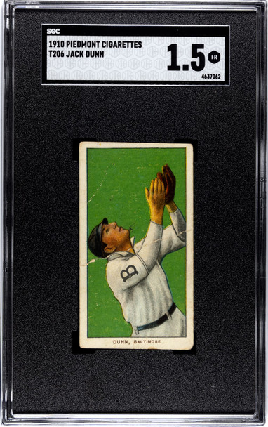 1910 T206 Jack Dunn Fielding Piedmont 350 SGC 1.5 front of card